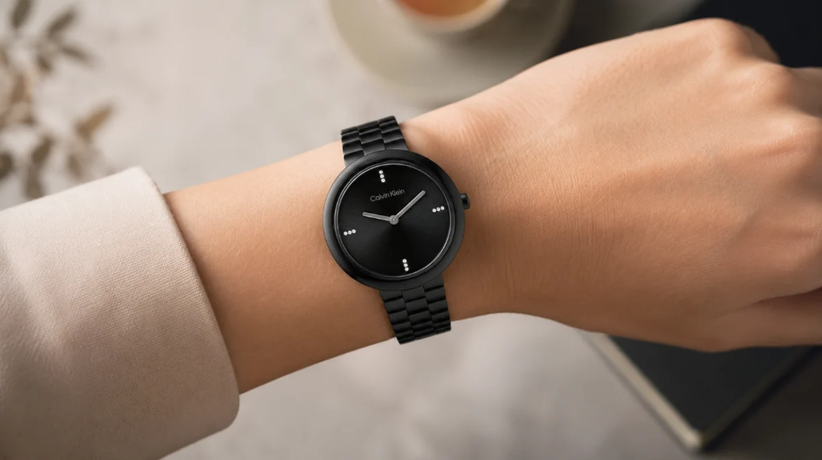 Combina estilo moderno y elegancia: reloj analógico Calvin Klein para mujer por sólo 71€ con envío gratis (-64%)