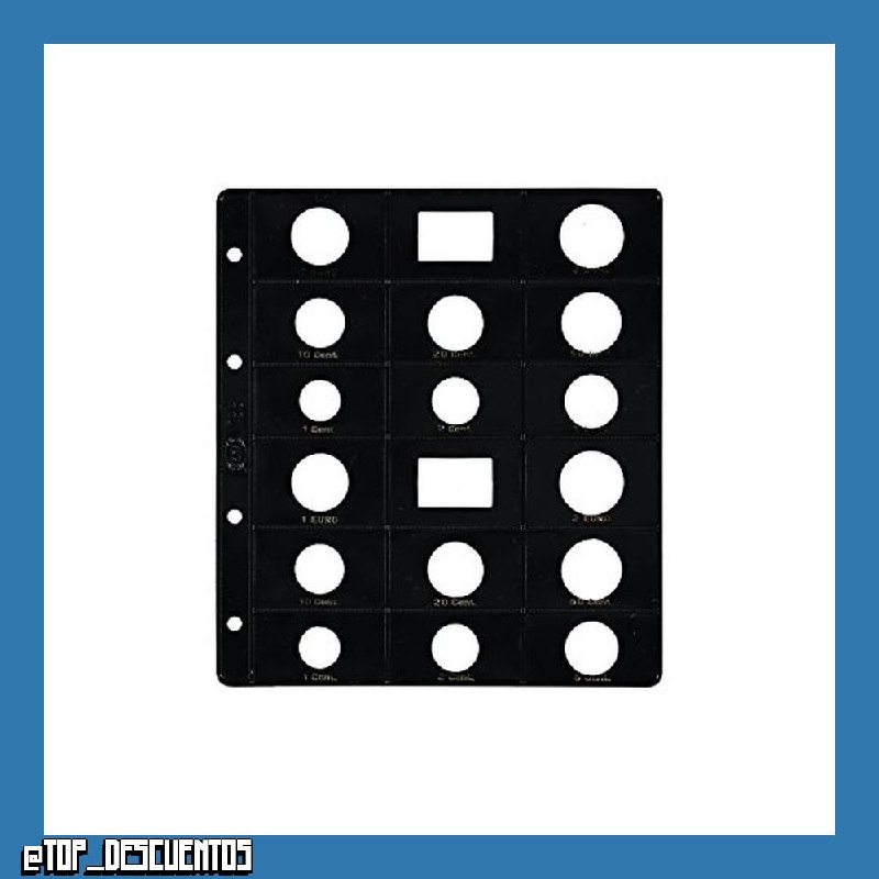 Pardo 75500 - Funda Opaca para Album de Monedas Euro, Negro, Paquete de 6 fundas