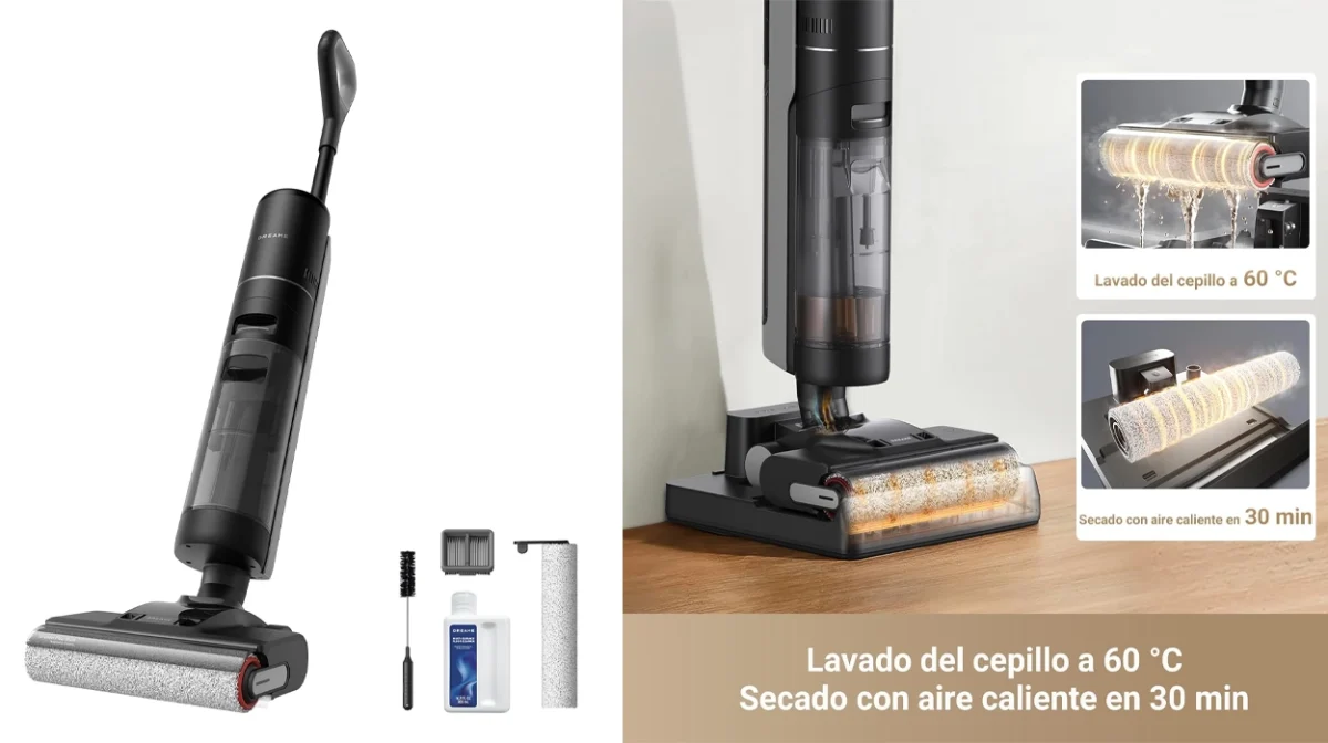Con esta aspiradora DREAME H12 Pro Ultra con función fregado no tendrás que esforzarte para tener los suelos impolutos: Tiene unas valoraciones fantásticas y un 47% de descuento por tiempo limitado