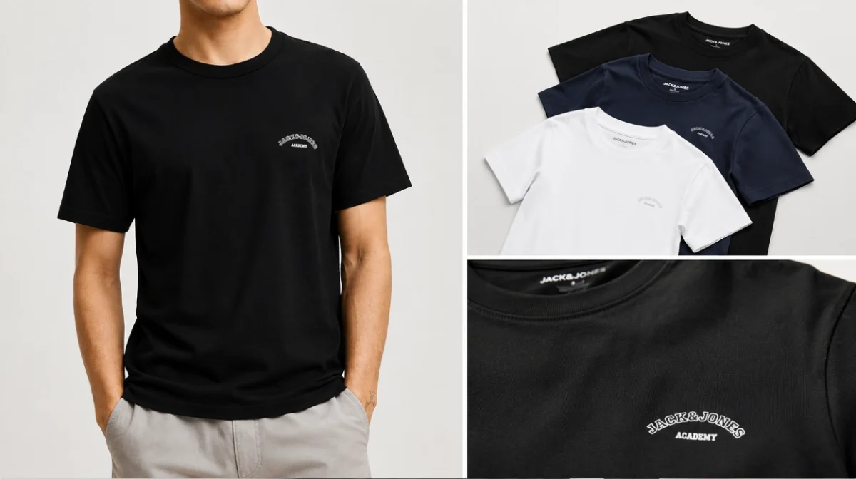 Pack x3 camisetas Jack & Jones Jjcollege Logo para hombre por sólo 22,59€ (-45%) ¡7,53€ cada una!