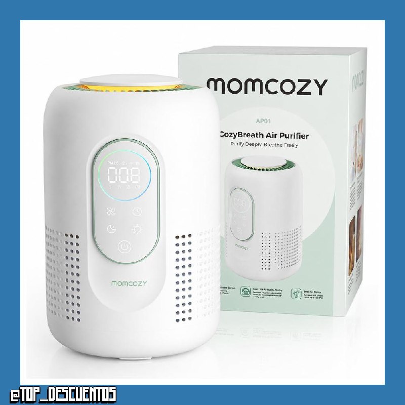 Momcozy Purificador de Aire con Filtro Hepa 4 en 1,Monitoreo de PM 2.5