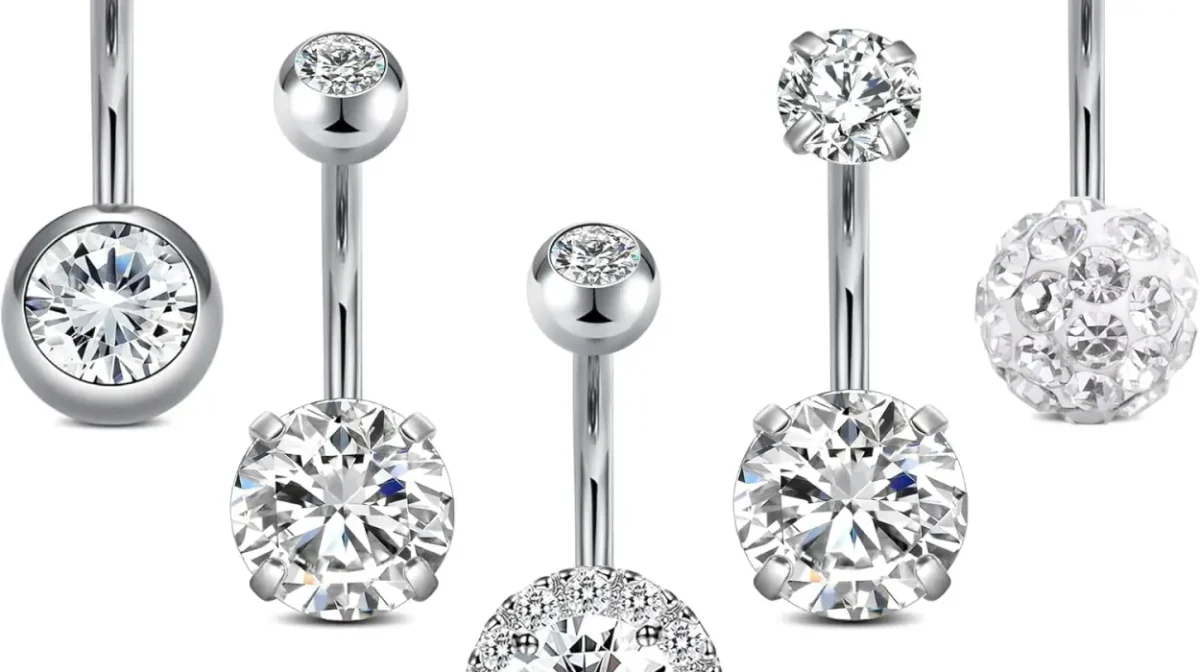 Set de 5 anillos de ombligo Crdifu de acero inoxidable por sólo 6,47€ (-46%)