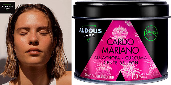 Cardo Mariano Aldous Labs con cúrcuma de 150 cápsulas por sólo 20,80€ (-26%)