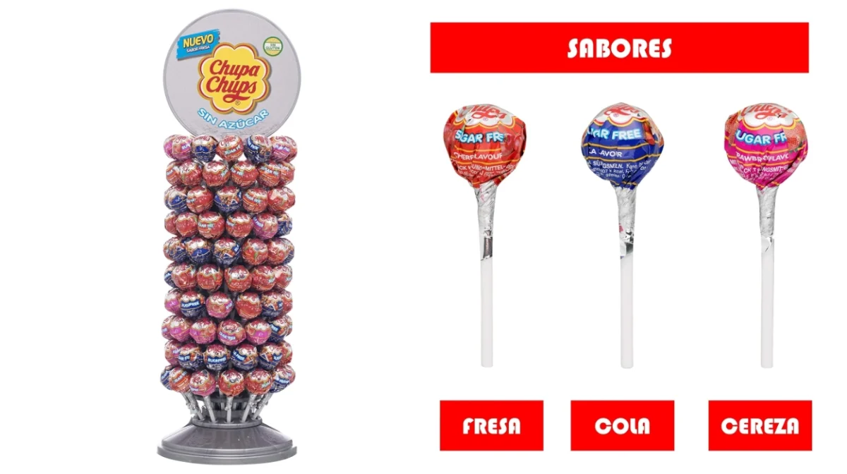 Dulces momentos sin azúcar: rueda de Chupa Chups con 120 unidades de sabores variados por sólo 34,60€ con envío gratis (-49%)
