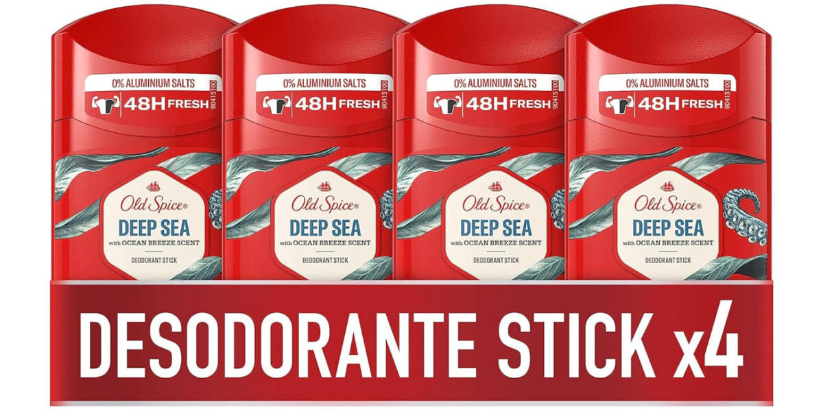 Pack x4 Desodorante en barra Old Spice Deep Sea de 50 ml para hombre por sólo 9,99€ (-39%) ¡2,68€ cada uno!