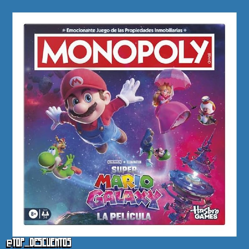 Monopoly: Super Mario Galaxy La Película Juego de Mesa I Divertidos Juegos Familiares para niños, Adolescentes y Adultos | De 2 a 6 Jugadores | Edad: 8+ - Versión en español