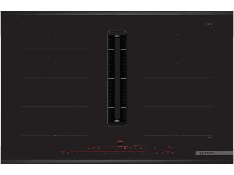 Bosch - Placa inducción con campana integrada PXX875D67E, 4 zonas, 80 cm, Negro