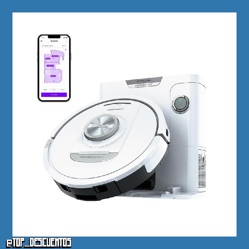 Shark PowerDetect, Robot Aspirador, Vaciado Automático, WiFi/App, Blanco