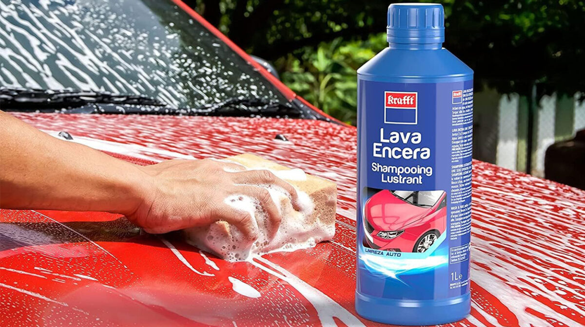 Champú abrillantador Lava Encera Krafft con esponja para el coche por sólo 6,99€ (-21%)