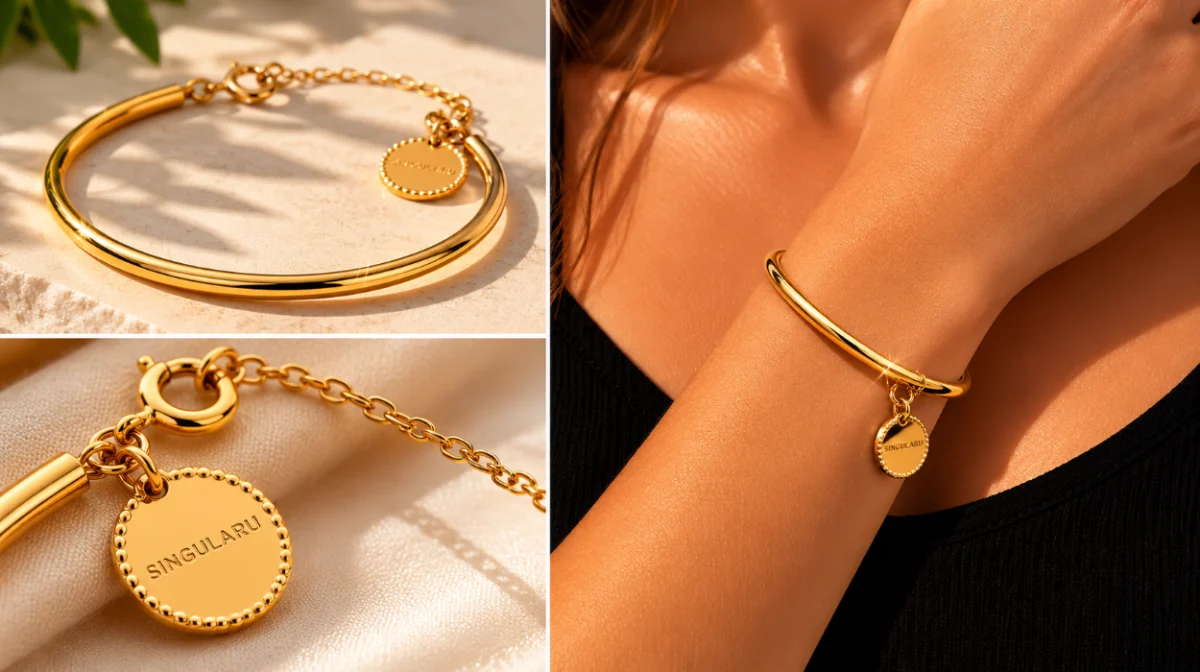 Elegancia y sencillez con el brazalete Line Chain de Singularu, minimalista y con baño de oro de 18Kt por sólo 12,99€ (-35%)