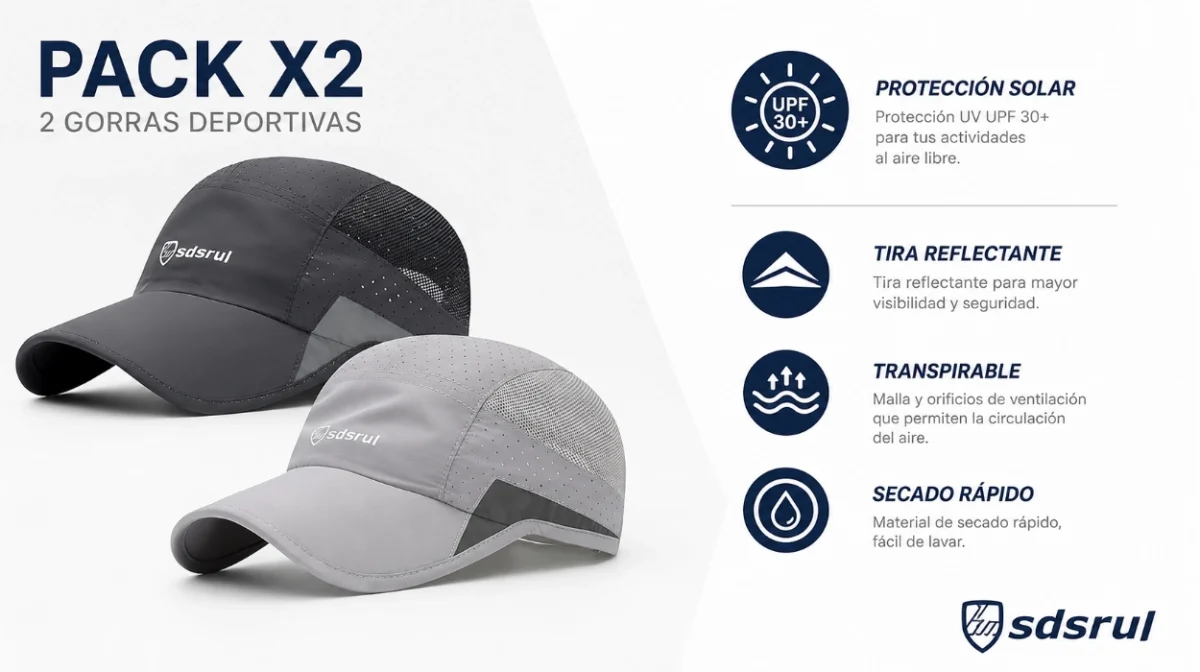 Verano protegido y fresco con este pack de 2 gorras transpirables de secado rápido por sólo 6,50€ cada una