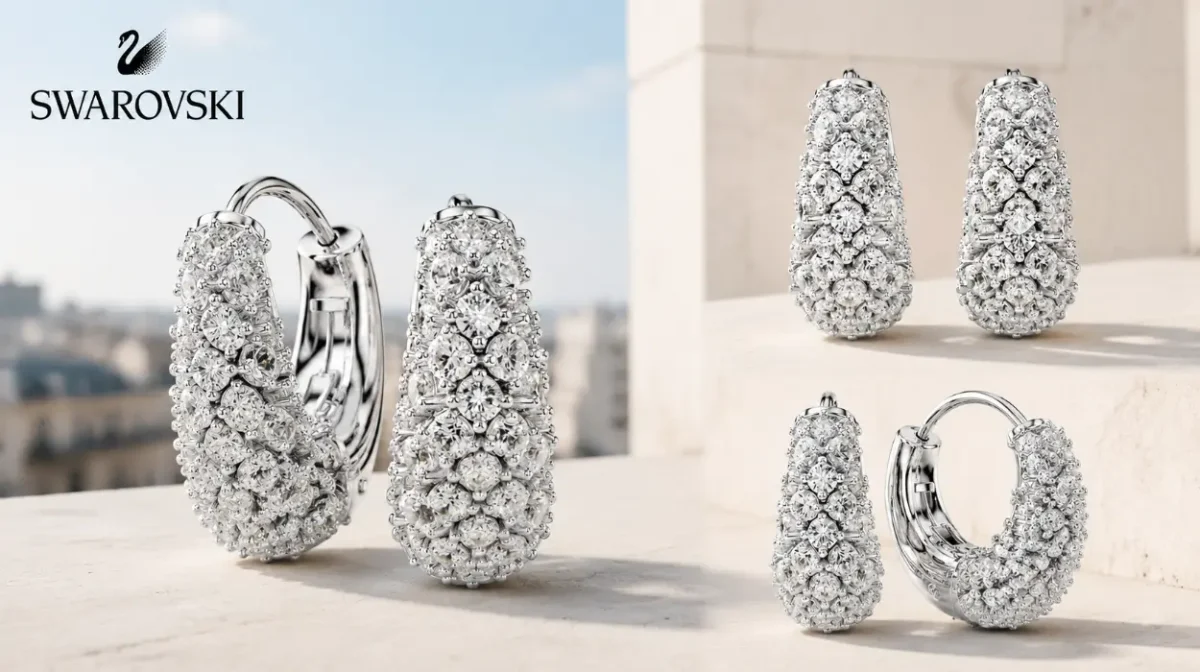 Pendientes Sublima de Swarovski en rodio con zirconias transparentes por sólo 59,95€ con envío gratis (-50%)