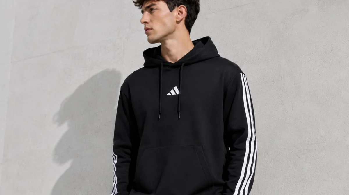 Sudadera con capucha Adidas Essentials Fleece 3 Bandas para hombre por sólo 35,95€ con envío gratis (40% de descuento)