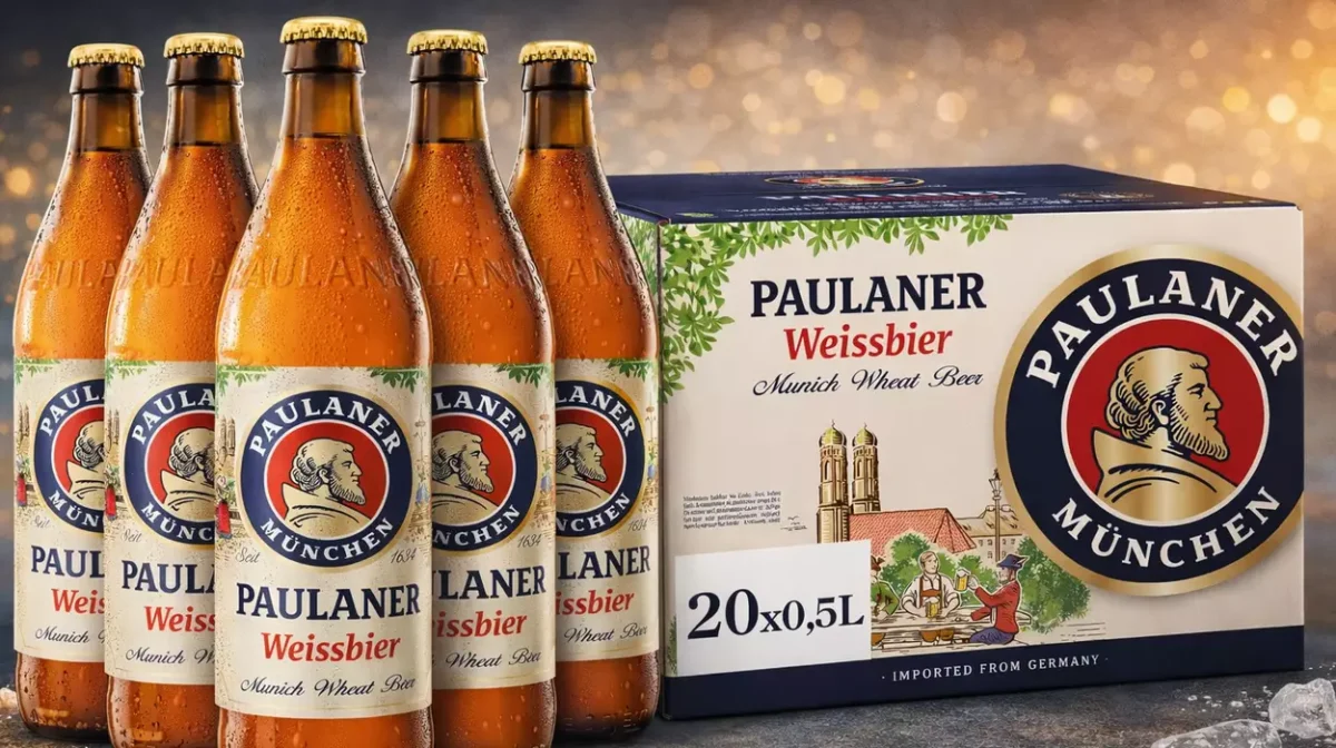 Pack x20 Cerveza de trigo Paulaner de 50 cl por sólo 25,80€ con cupón y envío gratis (-41%) ¡1,29€ cada una!