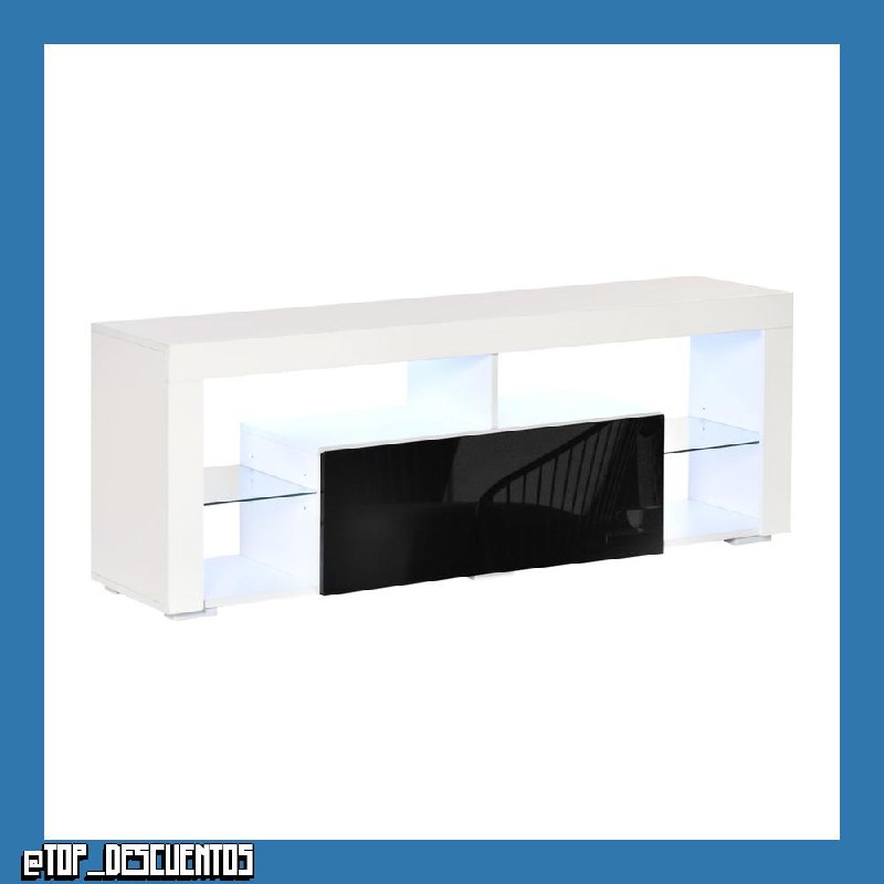 HOMCOM Mueble de TV para Televisiones de 55”Pulgadas 140x35x52 cm Blanco