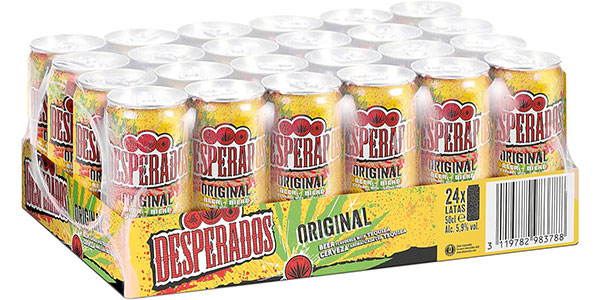 Pack de 24 latas de cerveza Desperados Original con tequila de 50 cl por sólo 33,74€ con envío gratis (-24%)