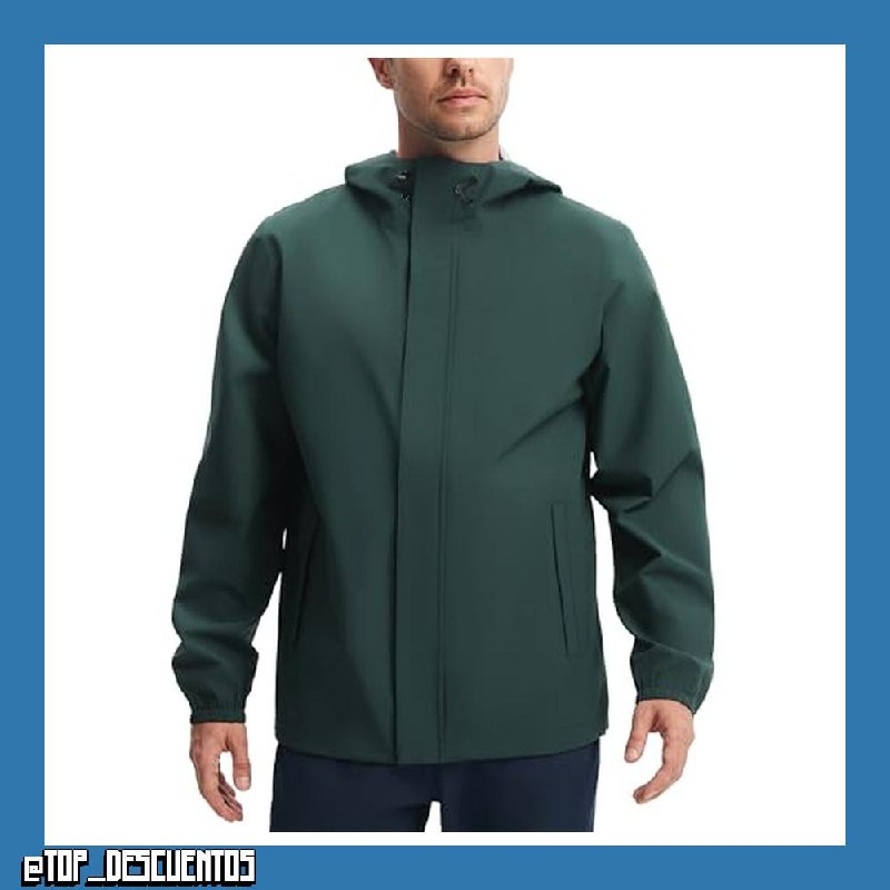 Libin Chaqueta de Lluvia Hombre Impermeable Transpirable Ligera Chaqueta Outdoor con Capucha y 4 Bolsillos para Senderismo Golf Ciclismo Running