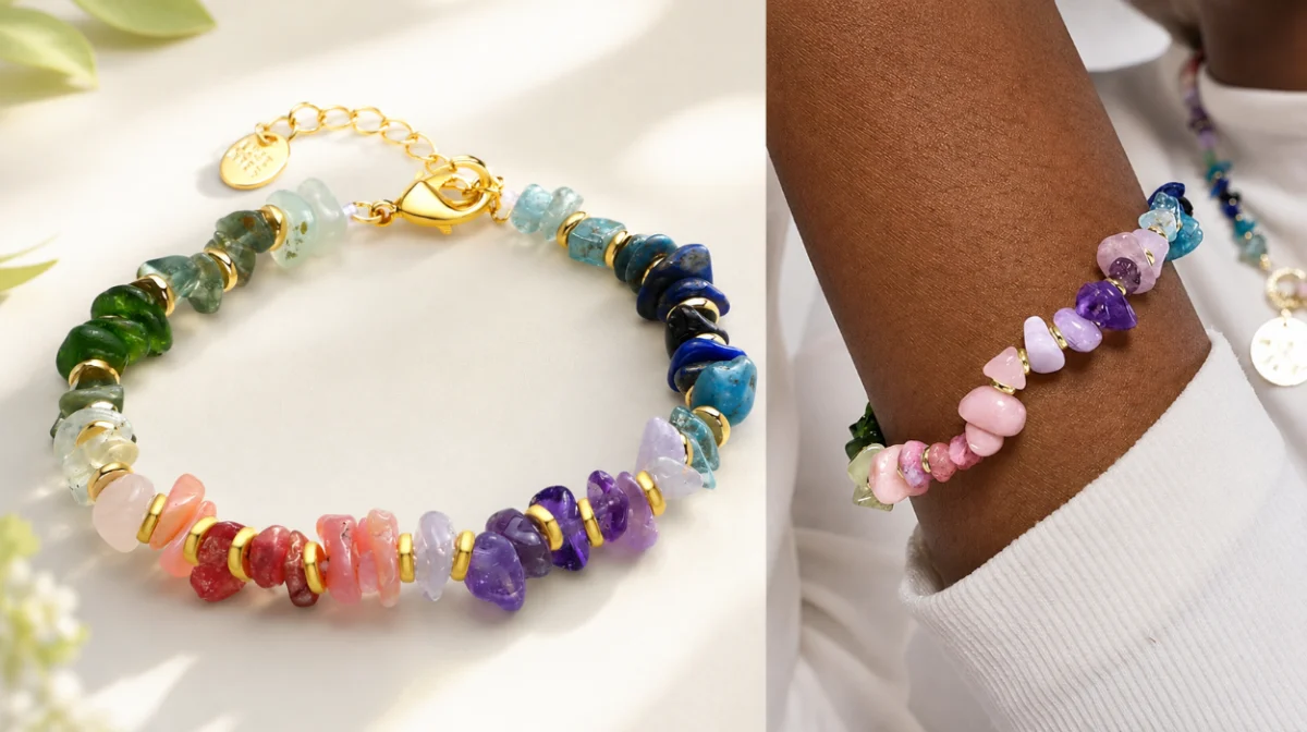 Elegancia boho con toque de oro: pulsera Luxenter Diri con fluoritas por sólo 12,23€ (-59%)