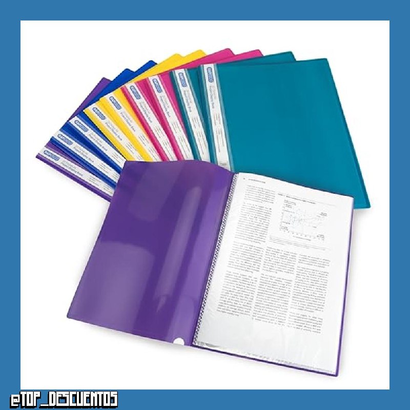 Rapesco 0919 Carpeta 20 Fundas, A4, Colores Surtidos, 10 Unidades