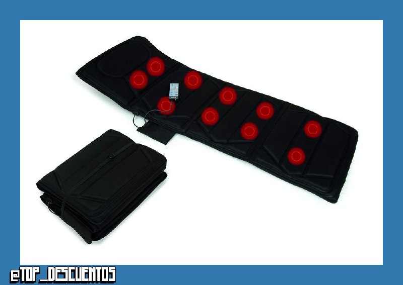 Jocca - Colchón Masajeador con 10 Motores, 4 Zonas de Masaje, Terapia de Calor, 5 Modos, Intensidad Ajustable, 174x60 cm