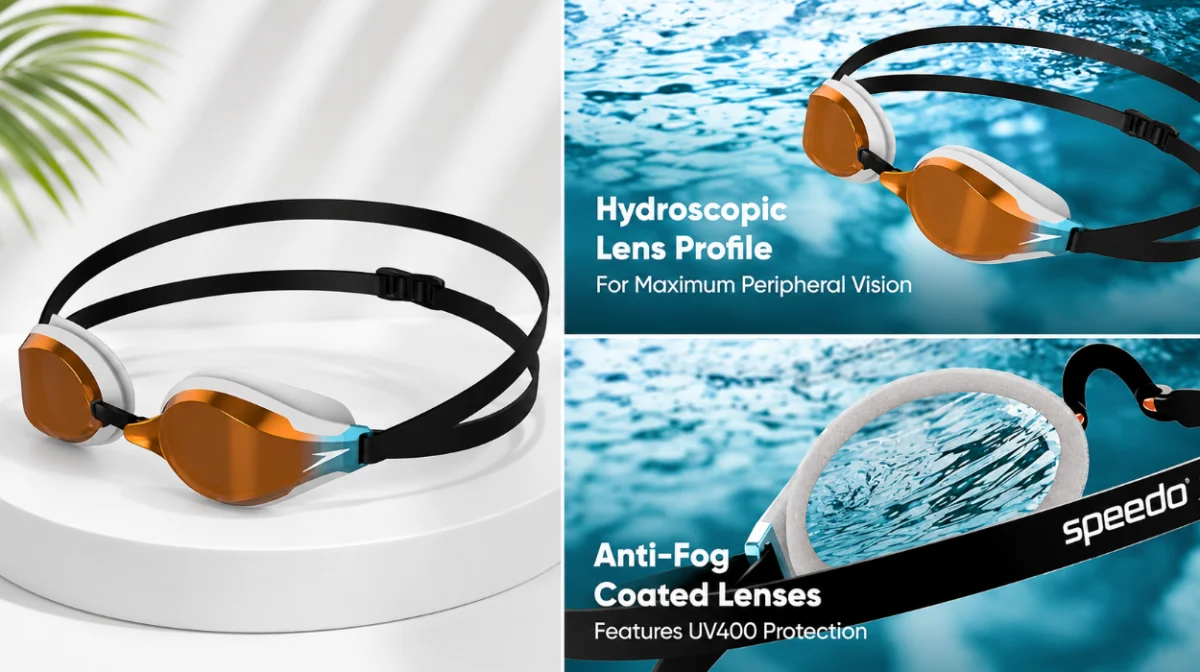 Gafas de natación unisex Speedo Fastskin Speedsocket 2 antivaho y sin goteos por sólo 31,41€ con envío gratis (-37%)