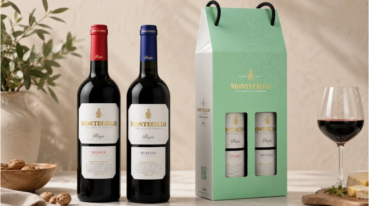 Estuche regalo vino tinto Rioja Montecillo: Crianza y Reserva de calidad premium por sólo 12€ (51% de descuento)