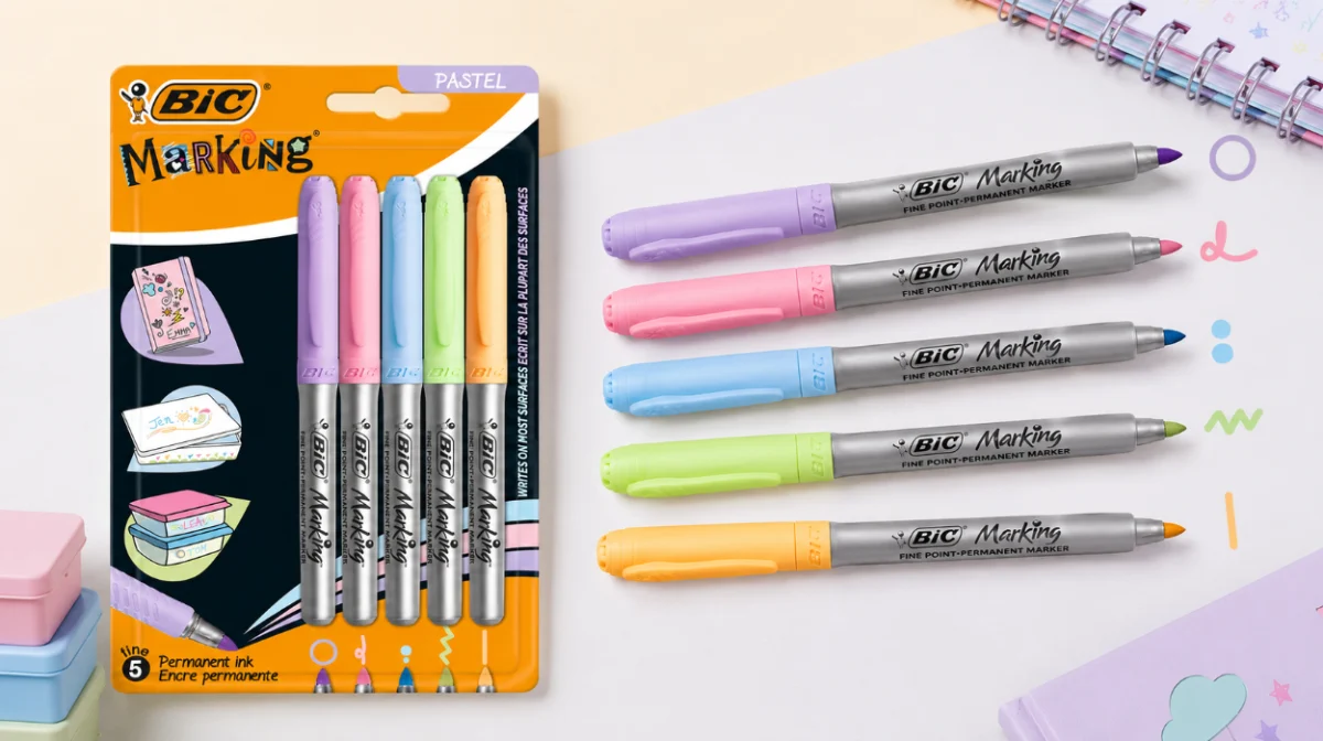 Set x5 Marcadores permanentes BIC Intensity de punta fina en tonos pastel por sólo 3,20€ (-49%)