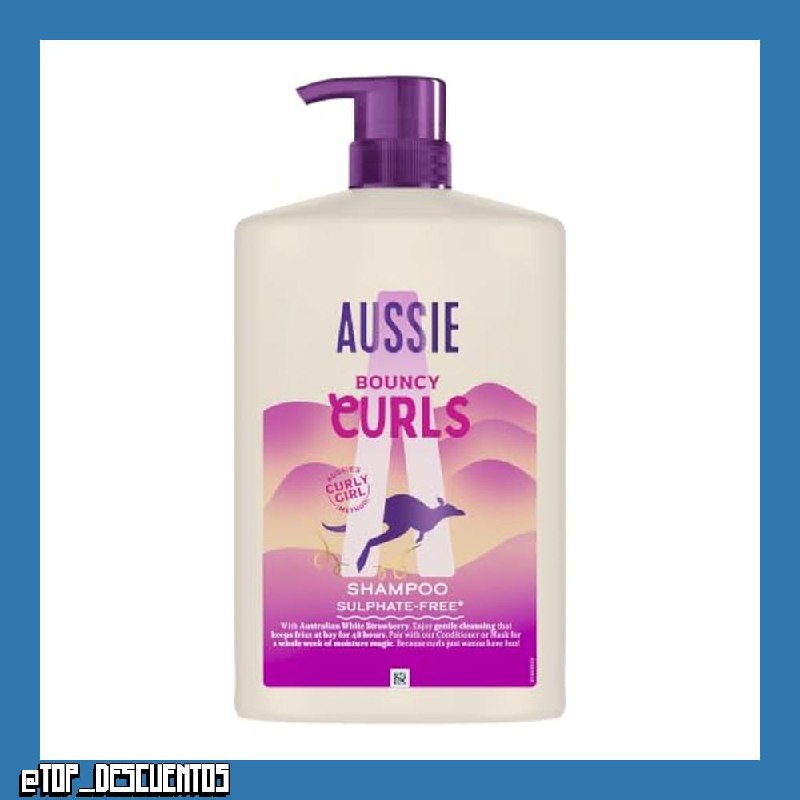 Aussie Rizos Definidos Champú Sin Sulfatos Ni Siliconas, 48h Anti Frizz, 1L