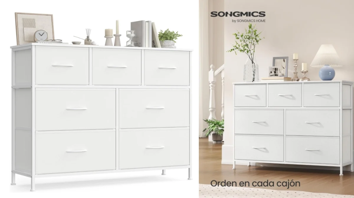 Cómoda Songmics de 7 cajones amplios y diseño versátil por sólo 46,74€ con envío gratis (-15%)