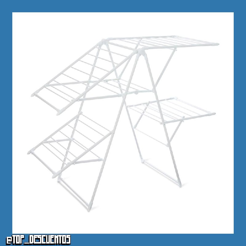 Amazon Basics Tendedero Plegable de Metal de 4 alas, 155 x 60 x 126 cm, Color Blanco