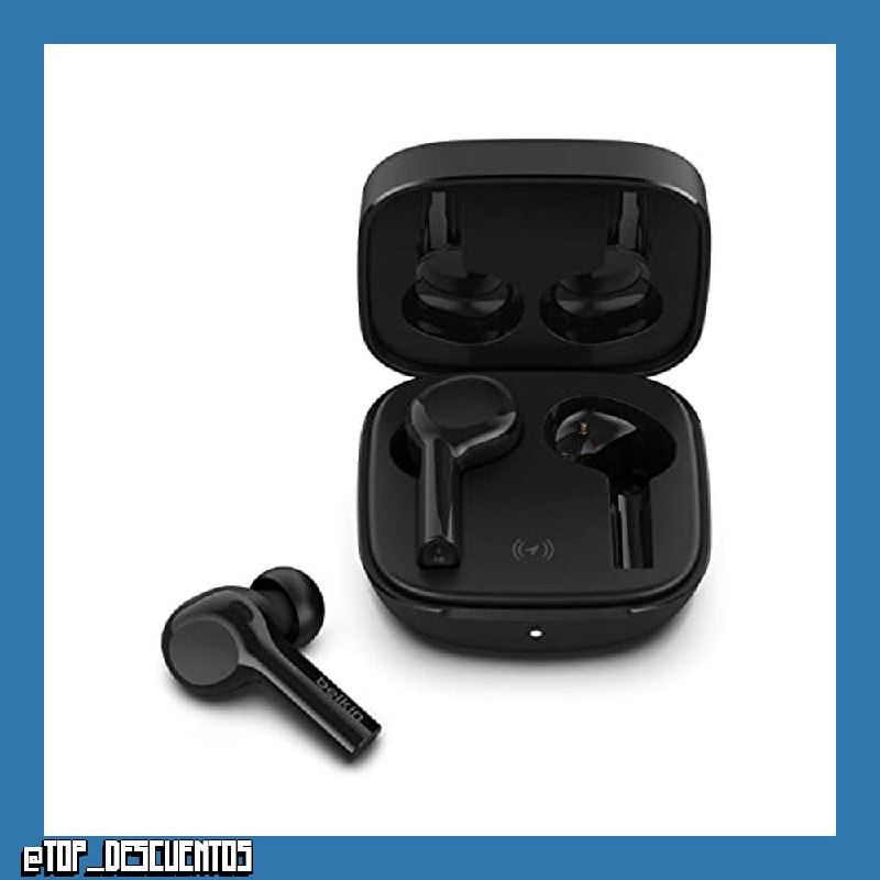 Belkin auriculares inalámbricos SoundForm Freedom (Red Buscar de Apple, cascos Bluetooth con estuche de carga inalámbrica, certificación IPX5, graves potentes, para iPhone y Android), negros