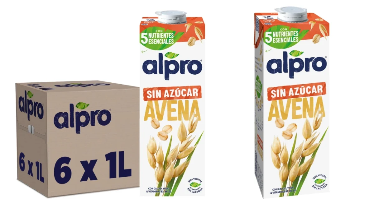Pack x6 Bebida vegetal Alpro Avena Sin Azúcar de 1 litro por sólo 7,88€ (-34%) ¡1,31€ la unidad!