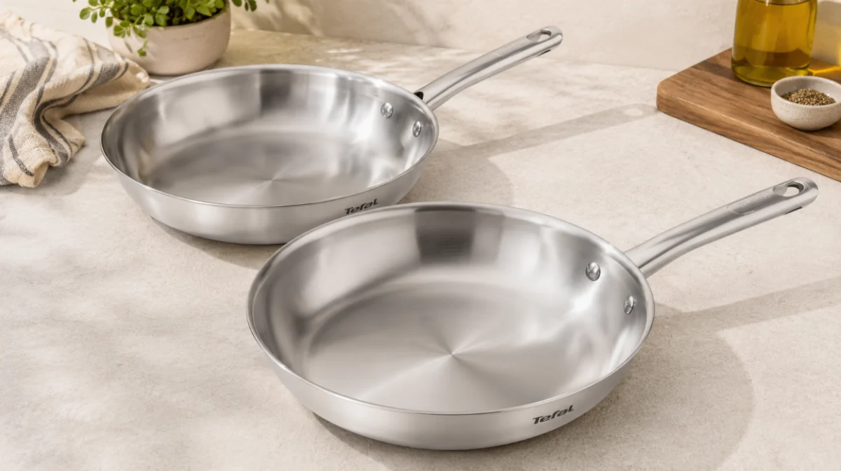 Cocina profesional con las sartenes Tefal Duetto On de acero inoxidable por sólo 48,99€ con envío gratis (-18%)