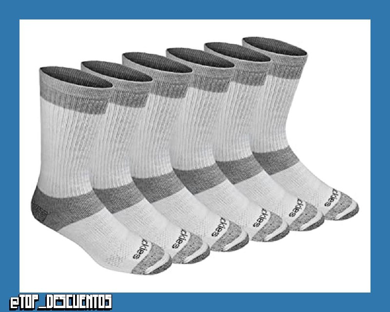 Dickies Dri-tech Moisture Control Max Full Cushion Crew Socks, Available In M-xl (6, 12 Pairs) Calcetín casual Hombre (Pack de 6)