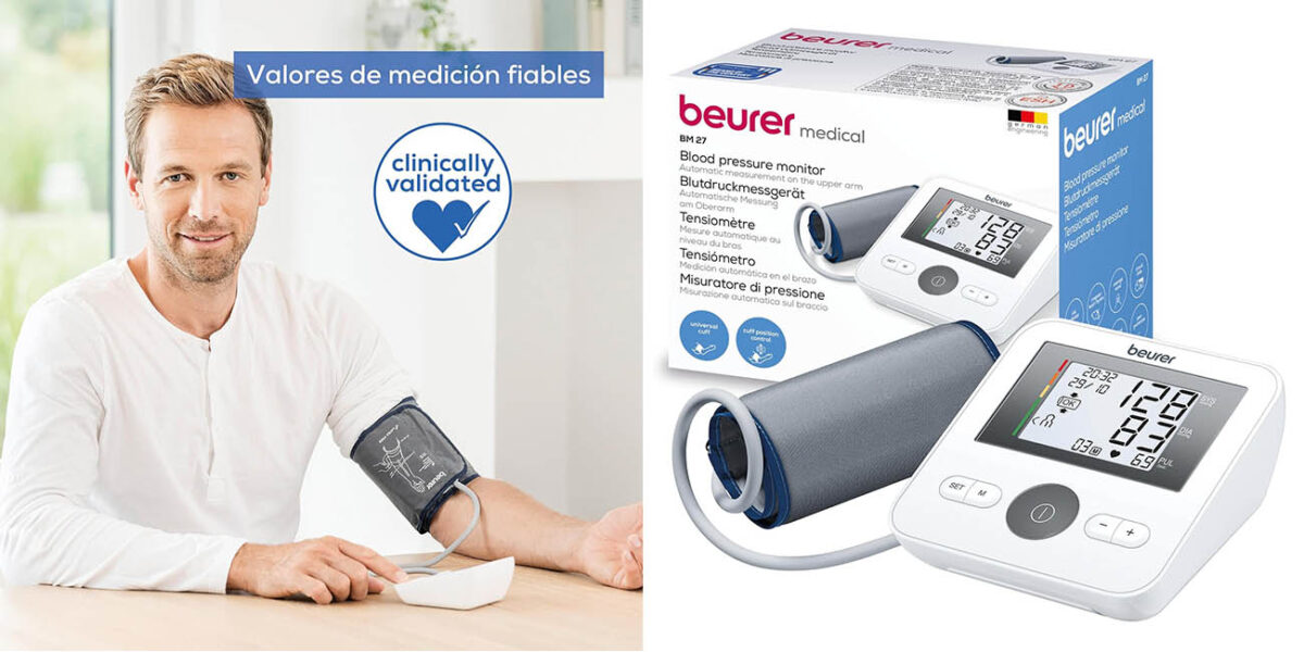 Tensiómetro de brazo Beurer BM27 con detección de arritmias por solo 19,99€ (-33%)