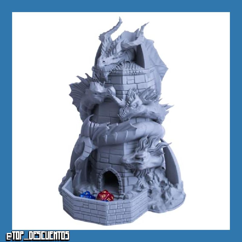 3D Vikingos Tiamat Torre de dados Reina de Dragones Malvados, torre de dados perfecta para mazmorras y dragones y otros juegos de rol de mesa