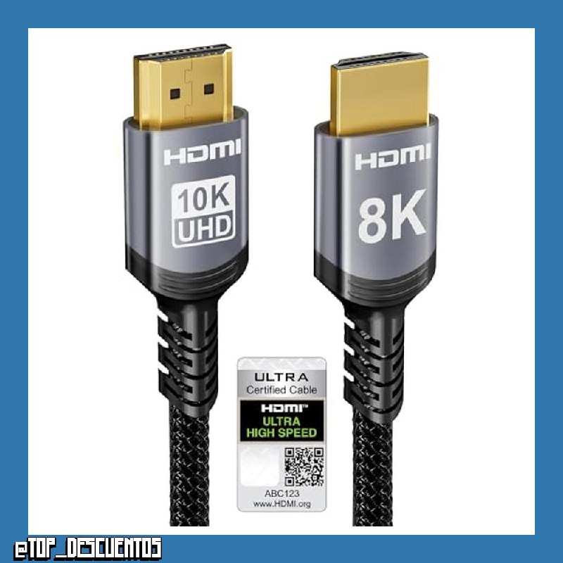 Sniokco 10K 8K 4K Cable HDMI 2.1 48Gbps 2.5 Metros Certificado Cable HDMI