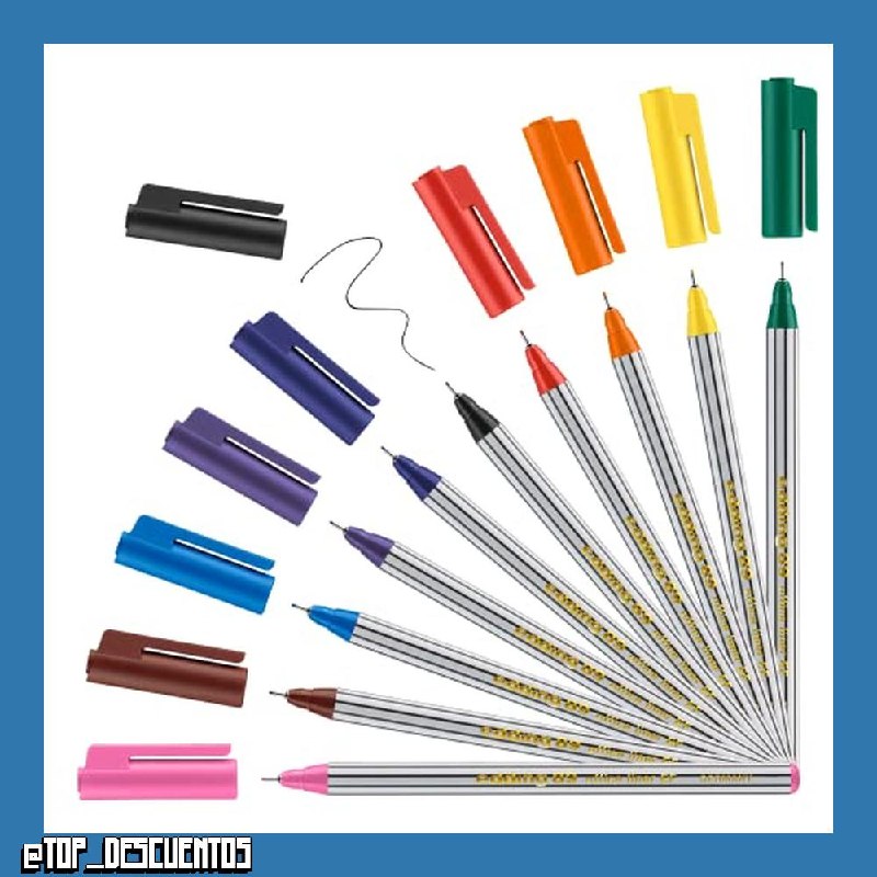 Edding 89 - rotulador de punta fina - juego de 10 colores brillantes - punta redonda extrafina 0,3 mm - para escribir, subrayar y dibujar con precisión - en la oficina, en casa y en la escuela