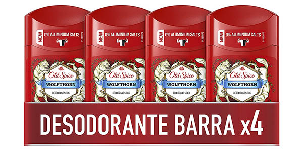 Pack x4 desodorantes Old Spice Wolfthorn en barra de 50 ml por sólo 9,99€ (-22%) ¡2€ cada uno!