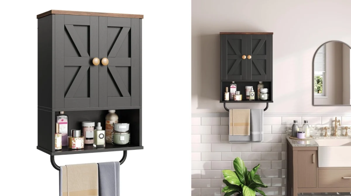 Este mueble de baño optimiza espacio con sus puertas y toallero práctico por sólo 34,99€ con envío gratis (-30%)