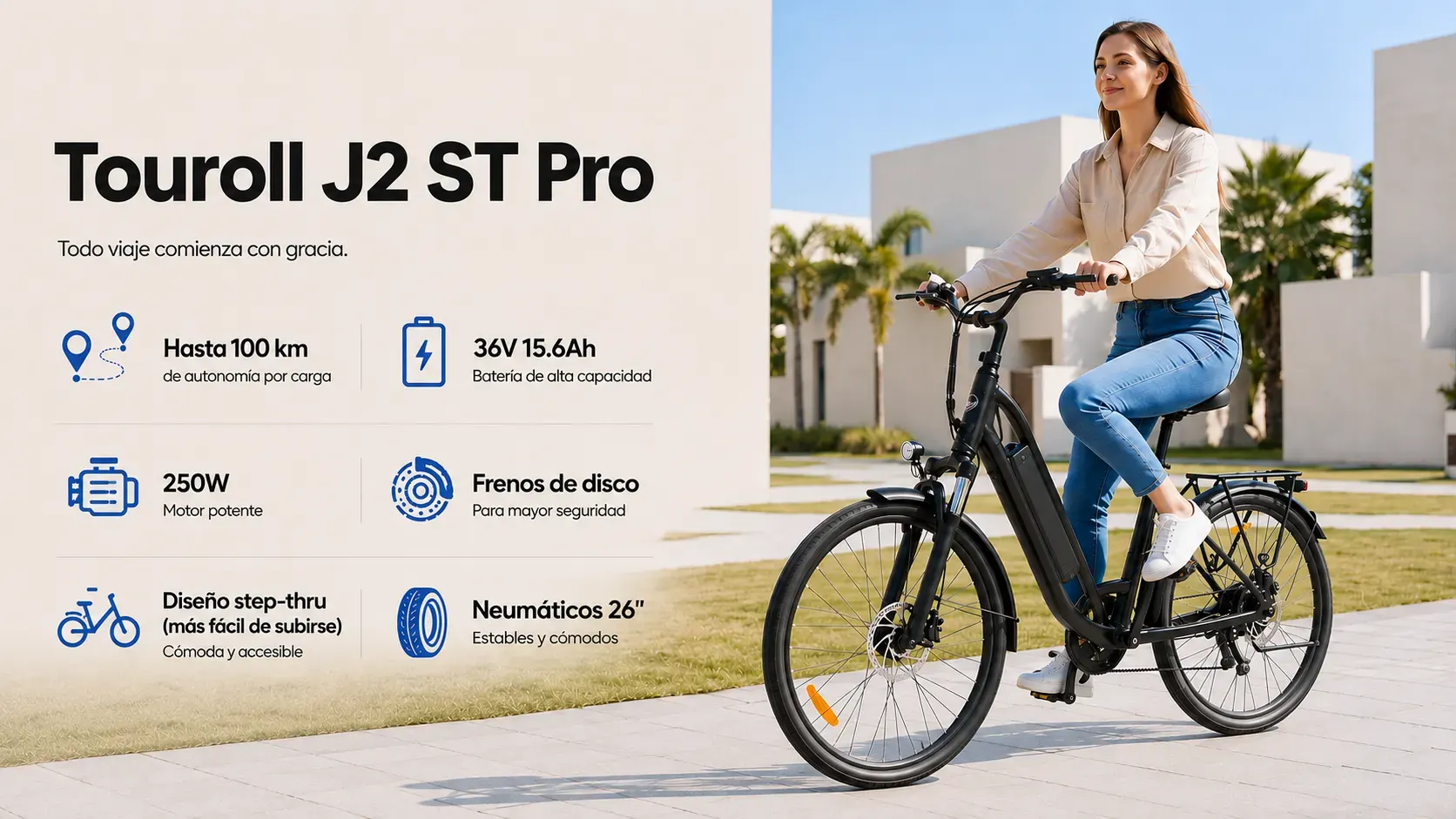 Bicicleta eléctrica Touroll J2 ST Pro por 779€ en Touroll
