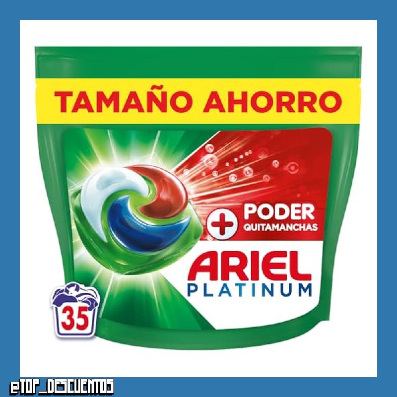 Ariel PODs Platinum, Detergente Líquido En Cápsulas + Poder Quitamanchas Cápsulas, 35 Lavados