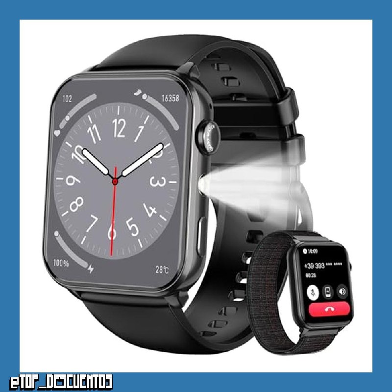Reloj Inteligente Mujer Hombre con Llamada,1,91" Smartwatch con Linterna,Pulsómetro,Podómetro,SpO2,Monitor Sueño,20 Días Autonomía,Impermeable IP68,110+Modos Deportivo,Reloj Deportivo para Android/iOS