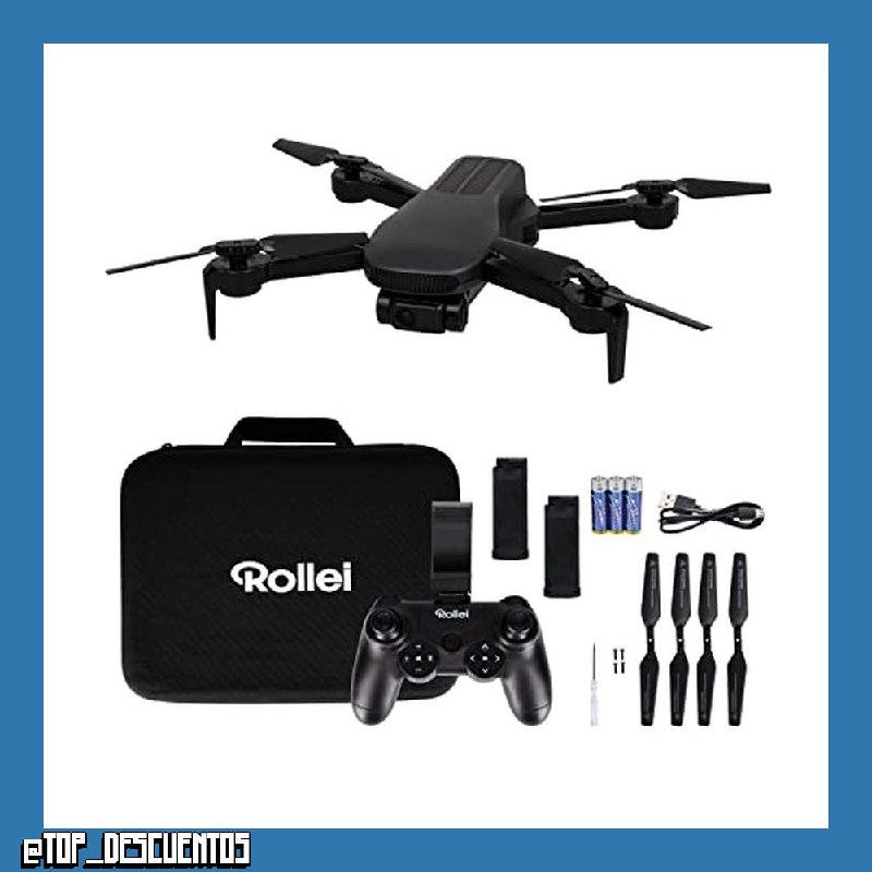 Rollei Fly 80 Combo Drone, transmisión de imagen WiFi en vivo, giroscopio de 6 ejes, cámara Full HD, tiempo de vuelo largo, control de aplicación e incluye servicio remoto