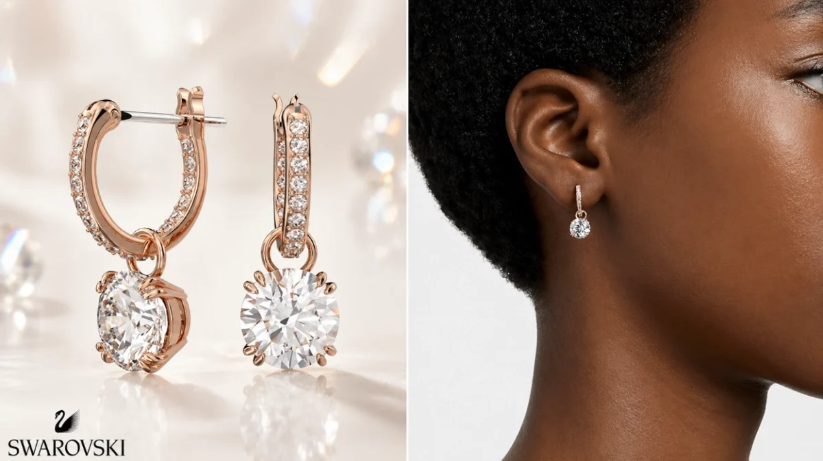 Pendientes colgantes dorados Swarovski Stilla Collection por sólo 68,97€ con envío gratis (42% de descuento)