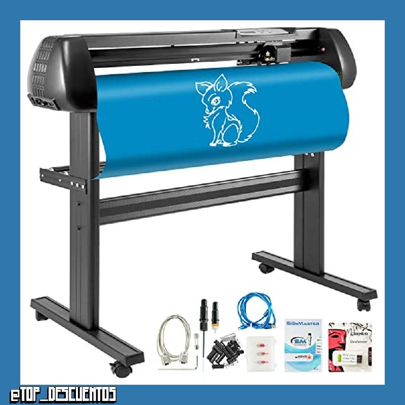 VEVOR Máquina Cortadora de Vinilo con Soporte de Piso, Plóter de Vinilo Cutter Plotter, Memoria128K-2M, 28 Inch de Fuerza y Velocidad Ajustables para La Fabricación de Signos