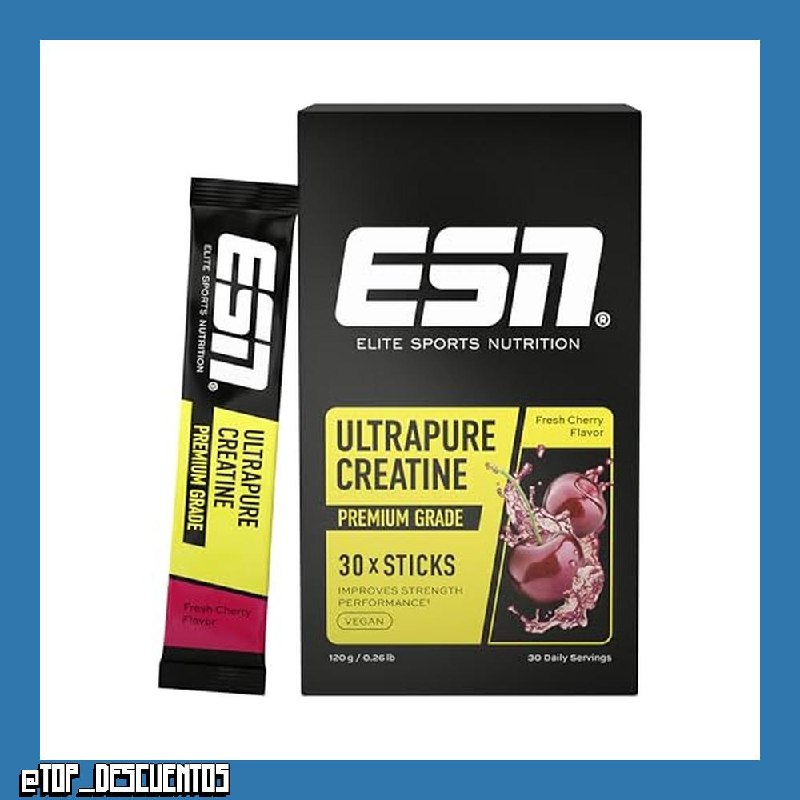 ESN Ultrapure Creatina Monohidrato Sticks, Cereza fresca, 30 sobrecitos