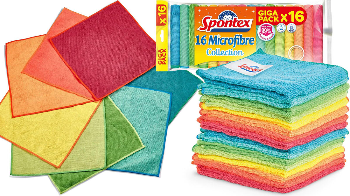 Pack de 16 bayetas Spontex de microfibra por sólo 5,99€ (-25%)