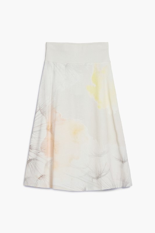 Desigual, Falda midi goma cintura, Algodon, Negro, XS