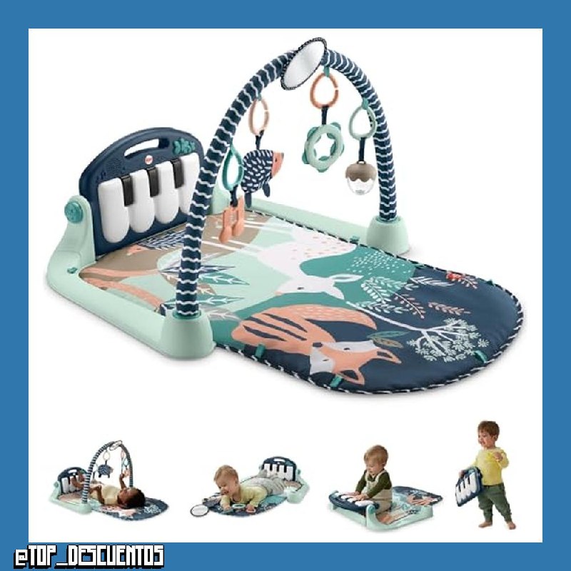 Fisher-Price Gimnasio Piano Kick & Play para Bebé, Navy Fawn